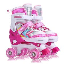 Roller Skates for Girls Boys Beginners, 4 Size Adjustable Size with Light Up ...
