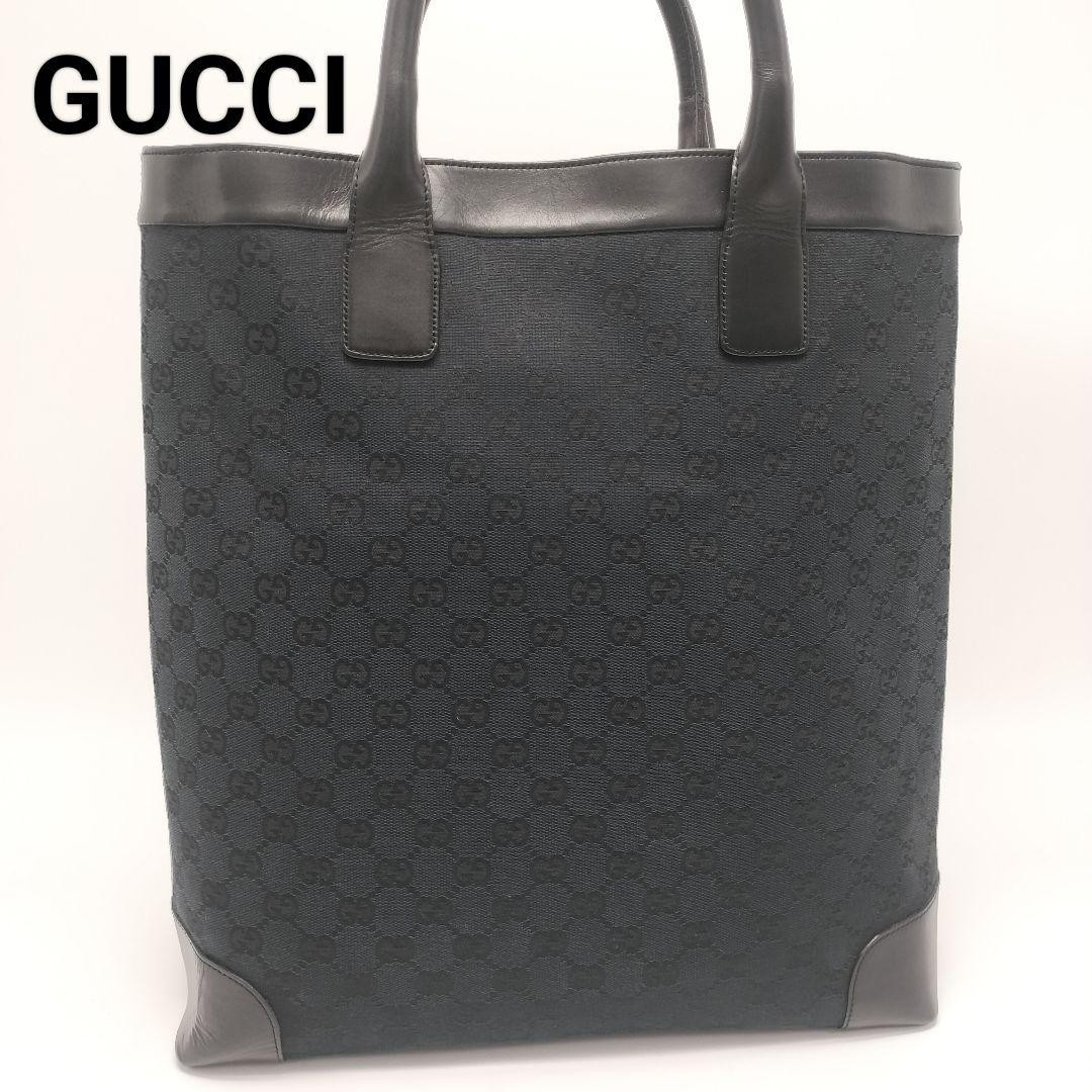 GUCCI GG Canvas Black Tote Bag Authentic G07152219