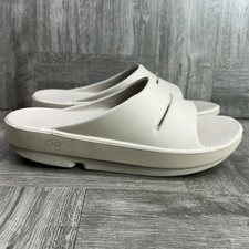 OOFOS OOmega Platform Slides Women 8 Bone Recovery Sandal Comfort Neutral NEW