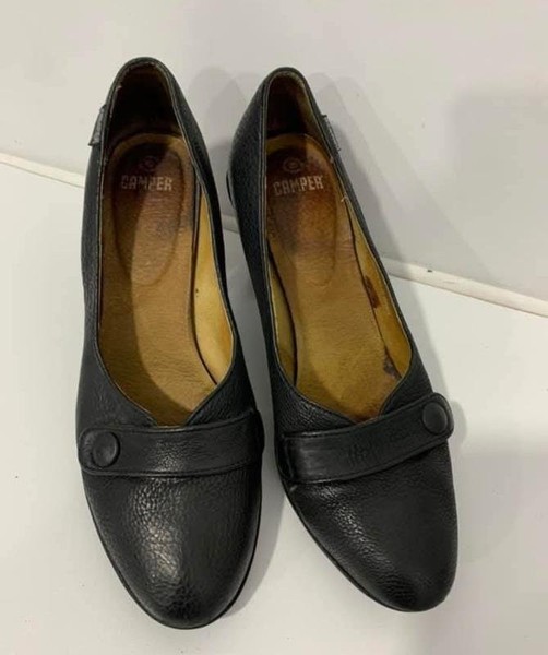 Women Camper Heels Black Leather 39 #XX2
