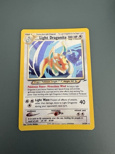 Pokémon TCG Light Dragonite Neo Destiny Holo Card 14/105 
