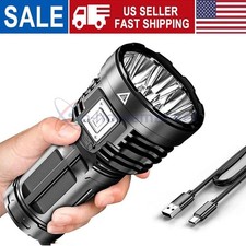 1200000 Lumens Super Bright LED Tactical Flashlight Rechargeable LED Work Light