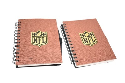 レトロノートNFL NFL Pigskin Notebook 5x7 Set Of 2 One Size Brown NFL Football