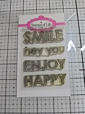 Stamps Of Life Smile Big  Sentiment Stamp Set. Retired