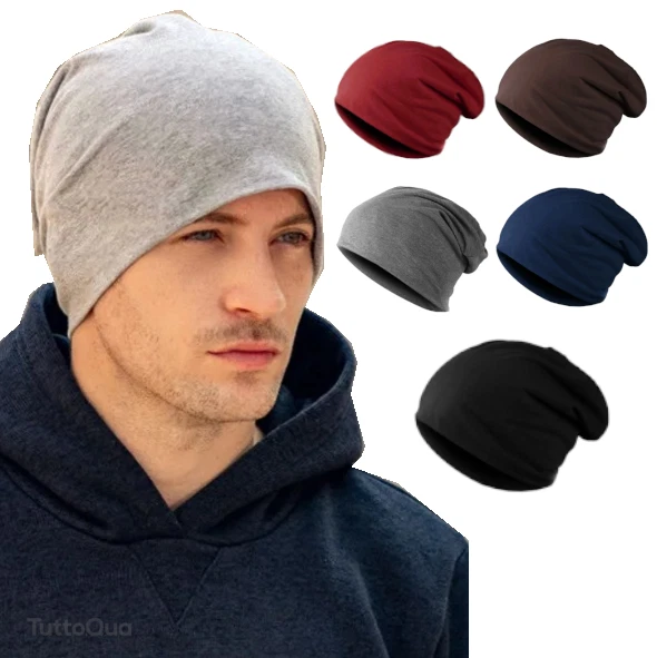 Chalier Cosy Set Cappello E Sciarpa Invernale Uomo – Maglia Spessa, Doppio Strato, Nero, Taglia Unica