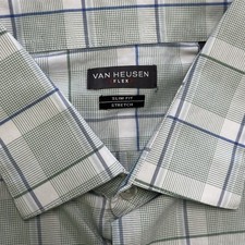 Van Heusen Flex Slim Fit Stretch Men  s XL Size 17 1/2 34/35 Dress Shirt