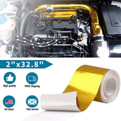 2'' 33FT Gold Intake Heat Reflective Tape Wrap Self-adhesive High Temperature PY