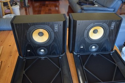 A Pair of B&W DS7 Surround Speakers Black Case & Mesh - Made in England