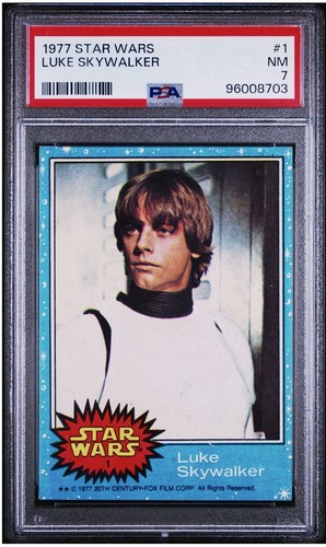 1977 Topps Star Wars Luke Skywalker #1 PSA 7 NM  CENTERED NO RESERVE