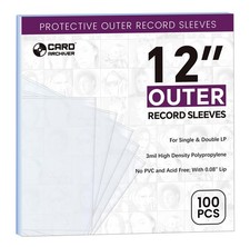 Vinyl Record Sleeves Outer, 12.75"x12.75", 3 Mil Crystal Clear, 100 Pack