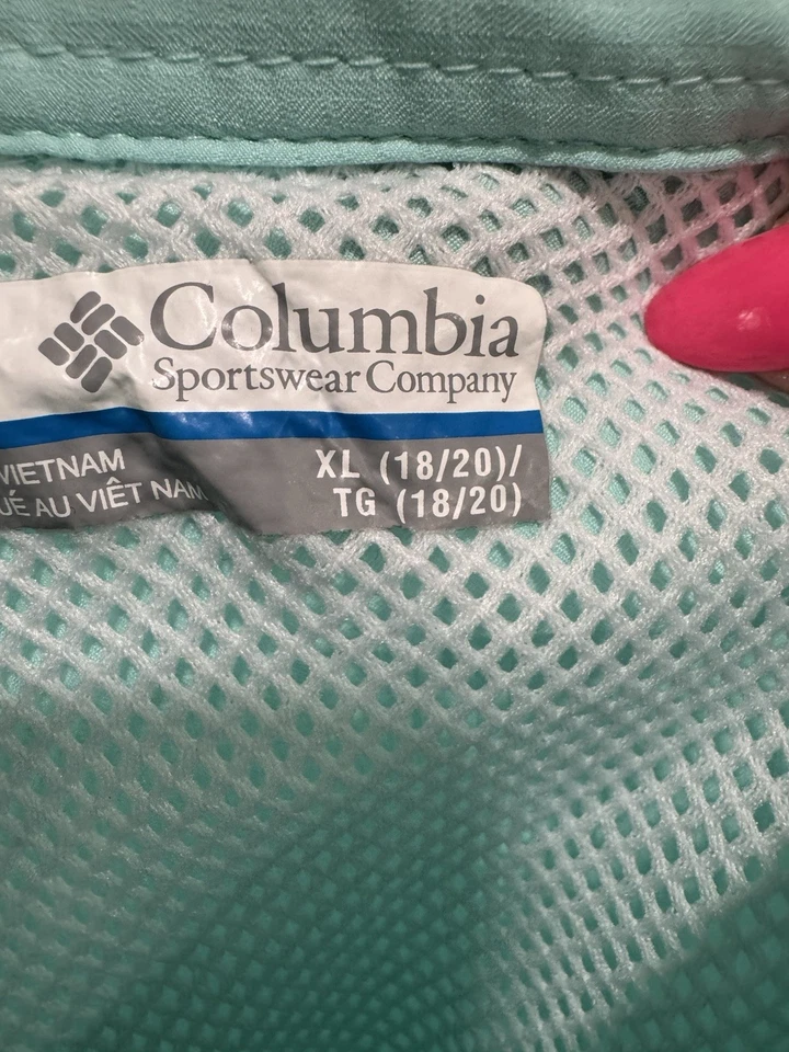 Columbia PFG Short Sleeve Button Up Blue Fishing Shirt Boys Size XL (B) - Image 3 of 3