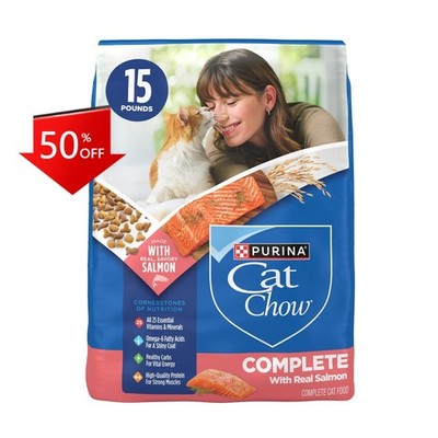 Purina Cat Chow Complete Fish, Seafood and Salmon Flavor Dry Cat Food - 15lbs