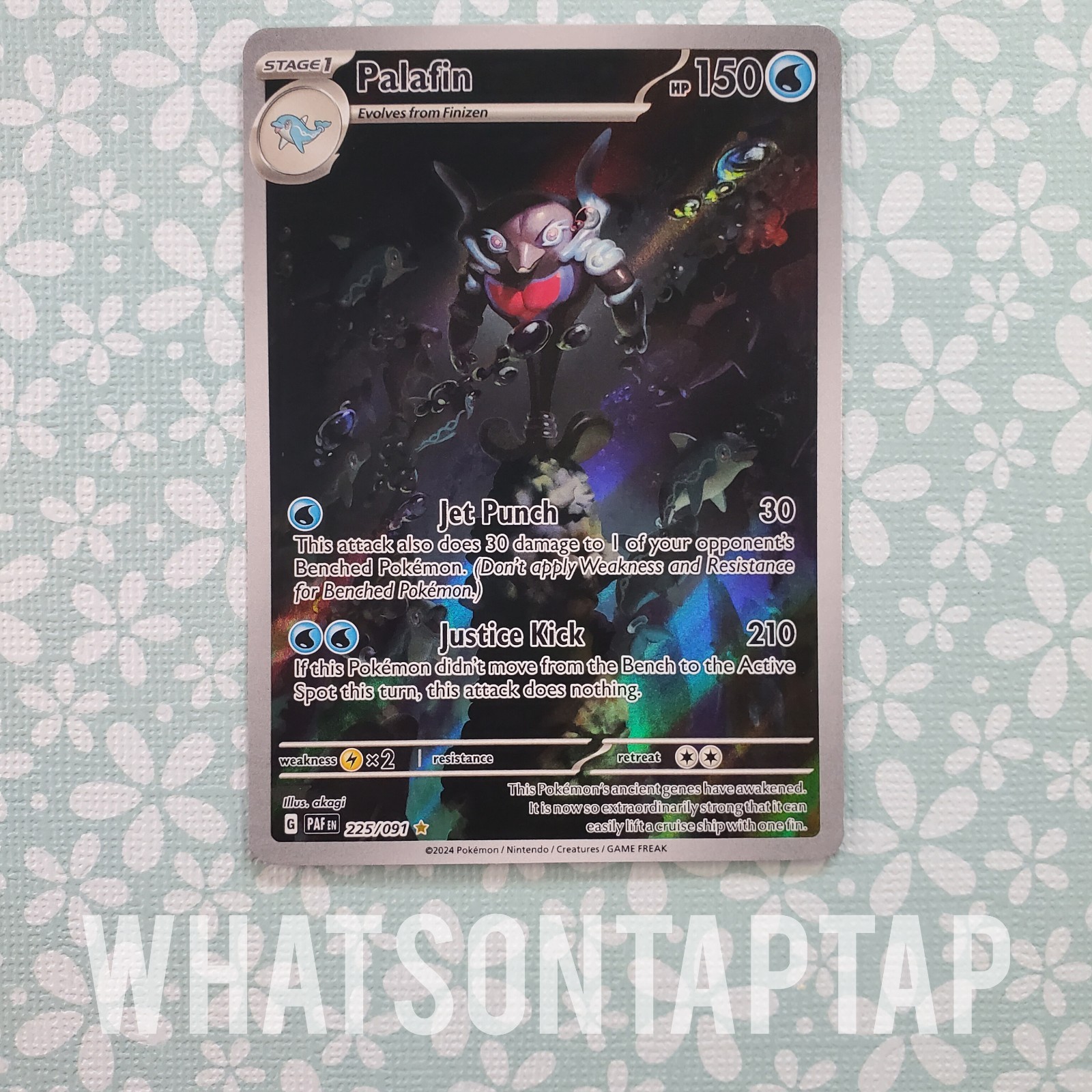 Pokemon Card Palafin 225/091 Secret Rare Scarlet Violet Paldean Fates Singles LP