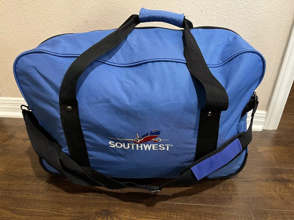 Southwest Airlines Blue Soft Duffle Bag Luggage Embroidered