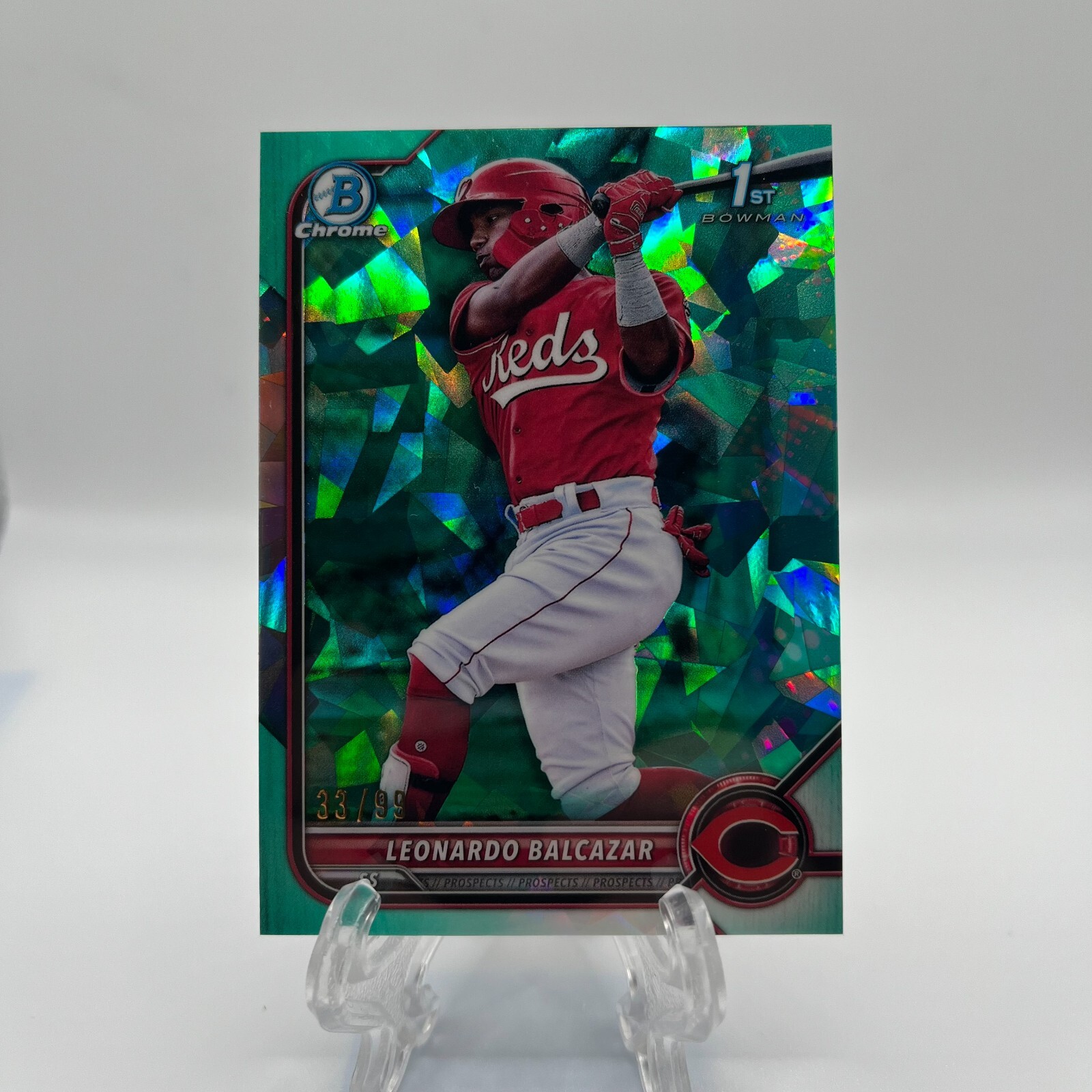 2022 Bowman Chrome Sapphire Reds Leonardo Balcazar #BCP-179 Aqua Refractor /99