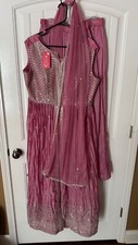Indian Attire Women s Palazzo Suit 2XL/44 New With Tags Pink and Silver