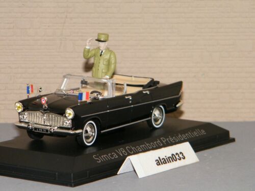SIMCA V8 CHAMBORD Présidentielle 1960 + Figurine NOREV 1/43 Ref 574032