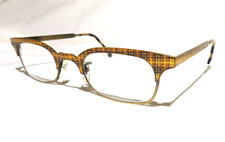 LA Eyeworks SWELL Eyeglasses 1998 NOS New Metal Gold/Yellow Plaid frames