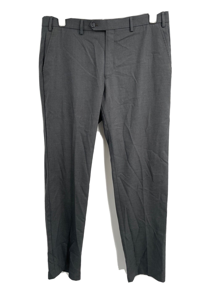 michael kors men's classic fit dress pants Michael Kors Men's Classic-Fit Flat Front Solid Gray Dress Pants Size 36W X  32L