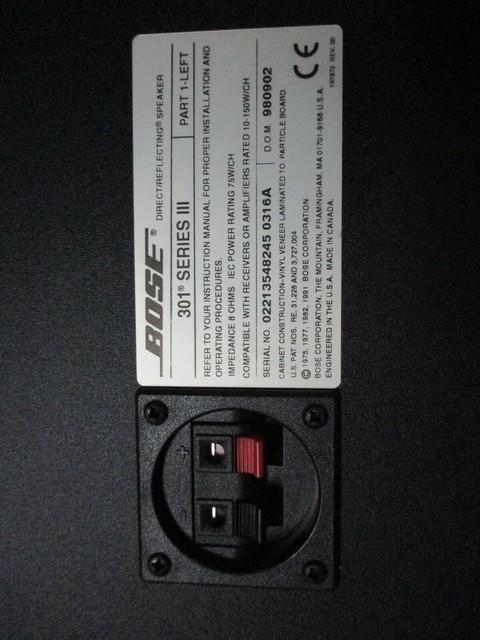 bose 301 wattage