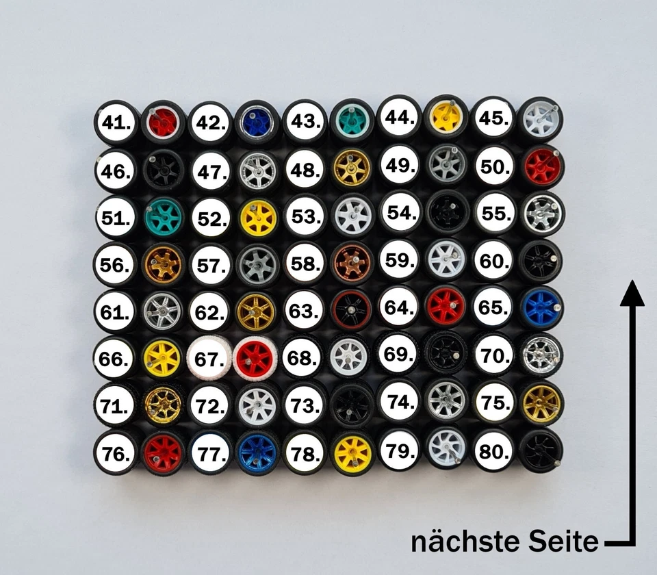 Räder Satz | Felgen | Gummireifen für 1/64 Hot Wheels, Matchbox, Majorette etc. - Bild 2 von 4