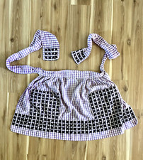 Vintage Handmade Apron Gingham with Pockets And Cross Stitch