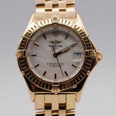 BREITLING SIRIUS LADY DAMEN UHR K62022 18K 750 MASSIV GOLD 106 GRAMM PAPIERE