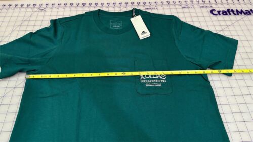 NWT Men's Large Adidas Golf Groundskeeper Pocket T-Shirt in Collegiate Green - Picture 6 of 12