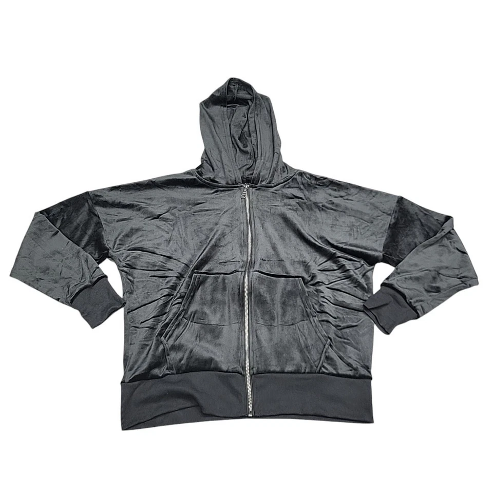 Felina Damas 2 Piezas Terciopelo Sudadera con Capucha Chaqueta con Pantalones Joggers Conjunto Talla Pequeña Negro Foto 2 de 4