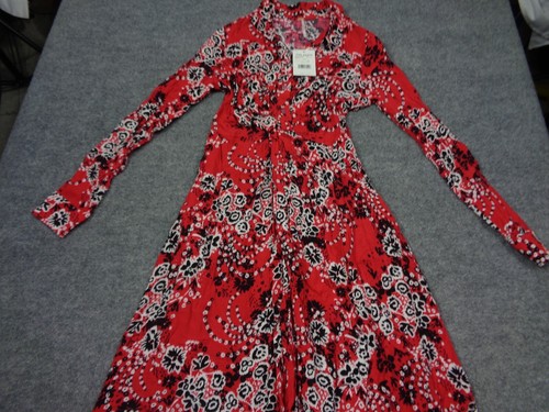 Free People Dress Womens Red 2 Tough Love Midi Long Sleeve New