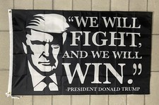 Donald Trump Fight 2024 Flag FREE USA SHIP Bullet Iconic MAGA Shooting Sign 3x5  