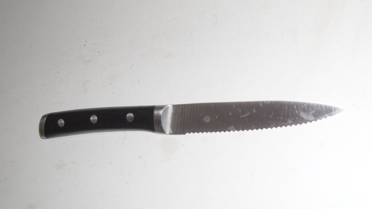 Chicago Cutlery Serrated Steak Knife 3 Rivet Black Handle SHARP eBay