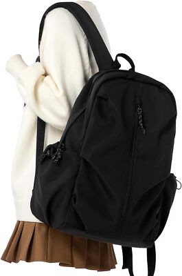 Simple Black School Backpacks For Women&Men,Basic Bookbags For Teens Girls