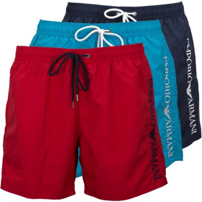 Emporio Armani Badeshorts Badehosen Innenslip Logostickerei Taschen Farbwahl