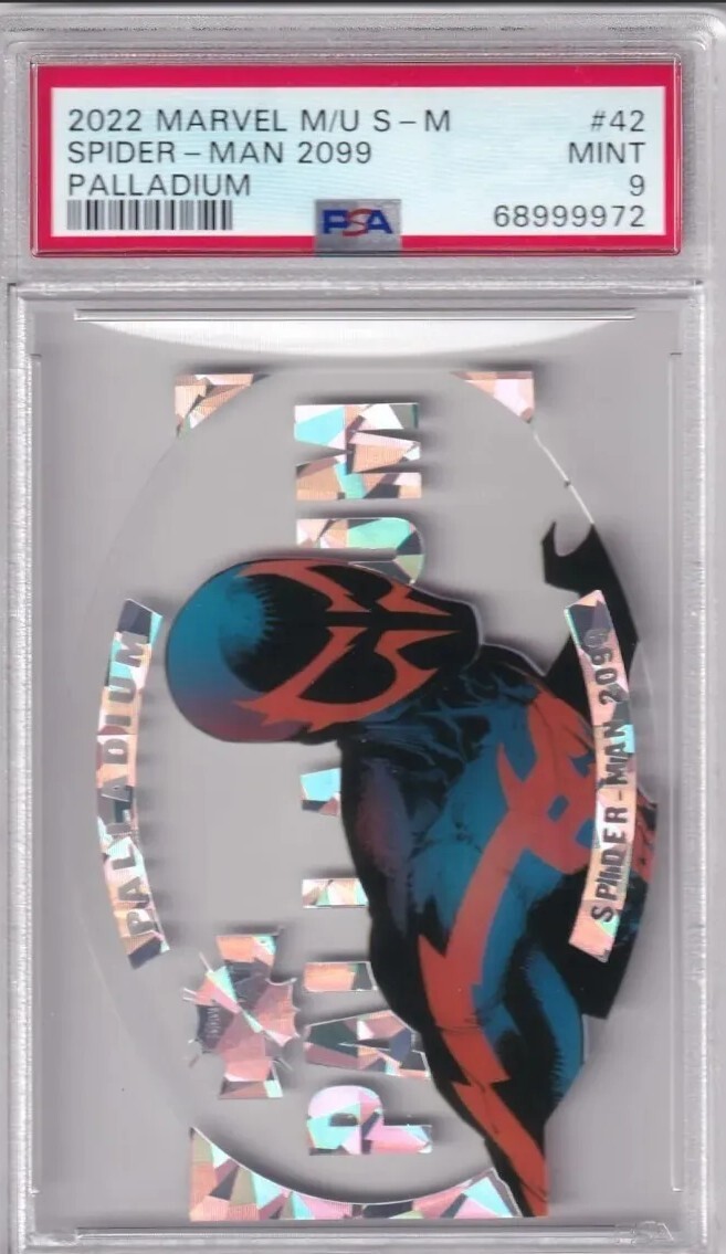Spider-Man 2099 #41 Marvel 2022 Metal Universe Spider-Man Palladium trading card — raw and PSA graded price guide