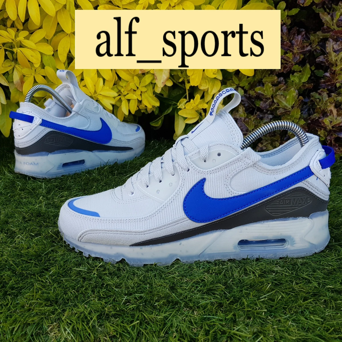 Air max 90 leather trainer on sale blue / black / platinum
