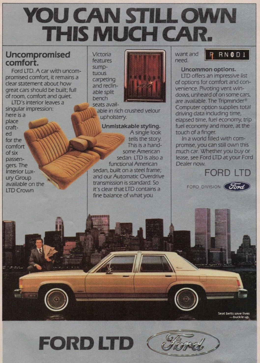 1982 Vintage Print Ad Ford LTD You can Still Own This Much Car Uncompromised