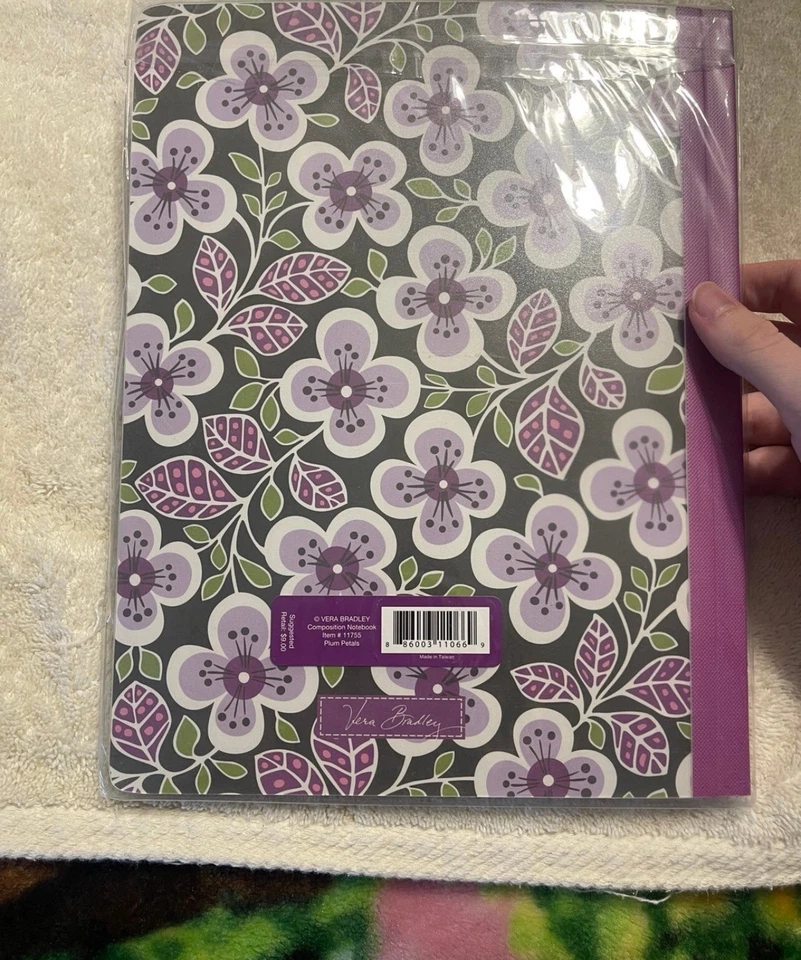 Cuaderno de composición de pétalos de ciruela Vera Bradley patrón retirado nuevo con etiquetas Foto 4 de 4