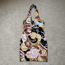 BNWT Urban Outfitters UO Geometric Swirl Halter Ring Bodycon Mini Dress Size S