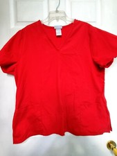 SB Scrubs Scrub Top Size XL-Red V-Neck-Chest 25.5"/L 27.5"