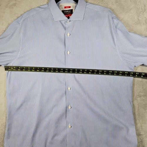 Awearness Kenneth Cole Men Awear-Tech Shirt L/S Blue Striped Size 18 X 34/35 - Picture 7 of 13
