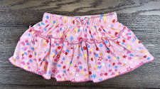 Vtg OshKosh B'gosh Baby Pink Polka Dot Ruffle Skort Skirt Scalloped Size 9Months