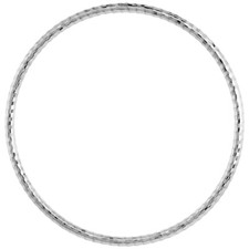 925 Sterling Silver Stackable Slip-On Slim Stripe Bangle Bracelet 3mm, 8" Long