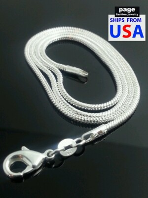 USA Seller- 925 Sterling Silver 2mm Snake Chain 18
