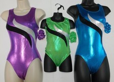 Gymnastics Leotard 3 colors Foil Tank Racer Bck Acro 97187 Child or Adult sizes