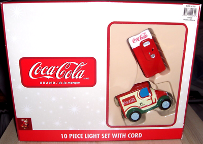 Coca Cola-Indoor Outdoor 10 Piece Christmas Tree Light Set-NEW