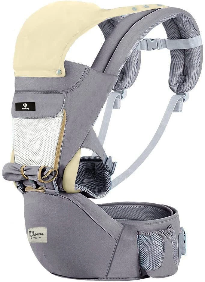 Marsupio Zaino Porta Bebè Little Choice Con Protezione Intemperie - Ergonomico Per Escursioni, Da 3 A 12 Mesi, Nero