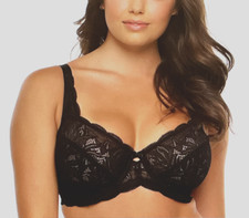 PARAMOUR by FELINA Peridot 40C Sheer Black Lace Underwire Bra 115073 NWT