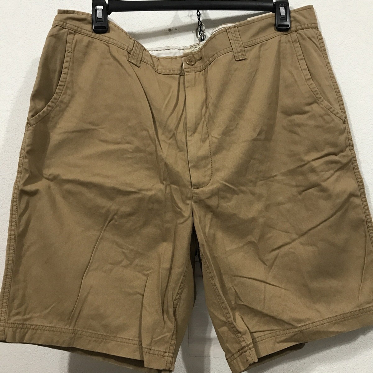St Johns Bay Mens Size 42 Flat Front Shorts Brown (TW-3126