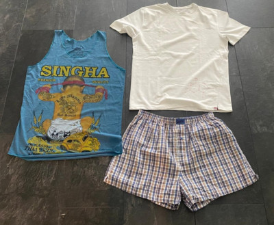 Angelo Litrico Herren Kurze Pyjama Schlafanzug Größe L,(3 Teile).